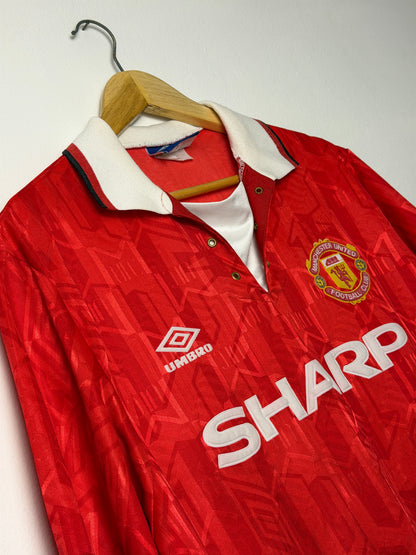 Eric Cantona Manchester United 1992-94 home football shirt (L)