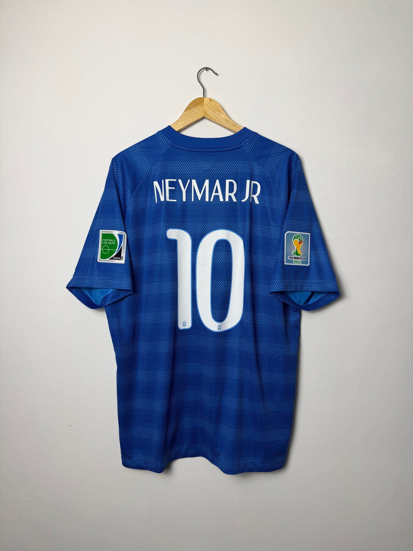 Neymar JR Brazil 2014 World Cup away football shirt (XL)