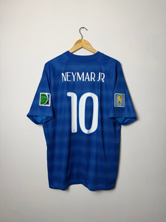 Neymar JR Brazil 2014 World Cup away football shirt (XL)