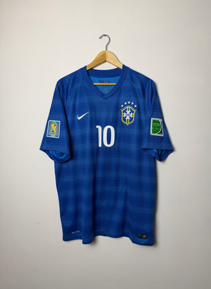 Neymar JR Brazil 2014 World Cup away football shirt (XL)