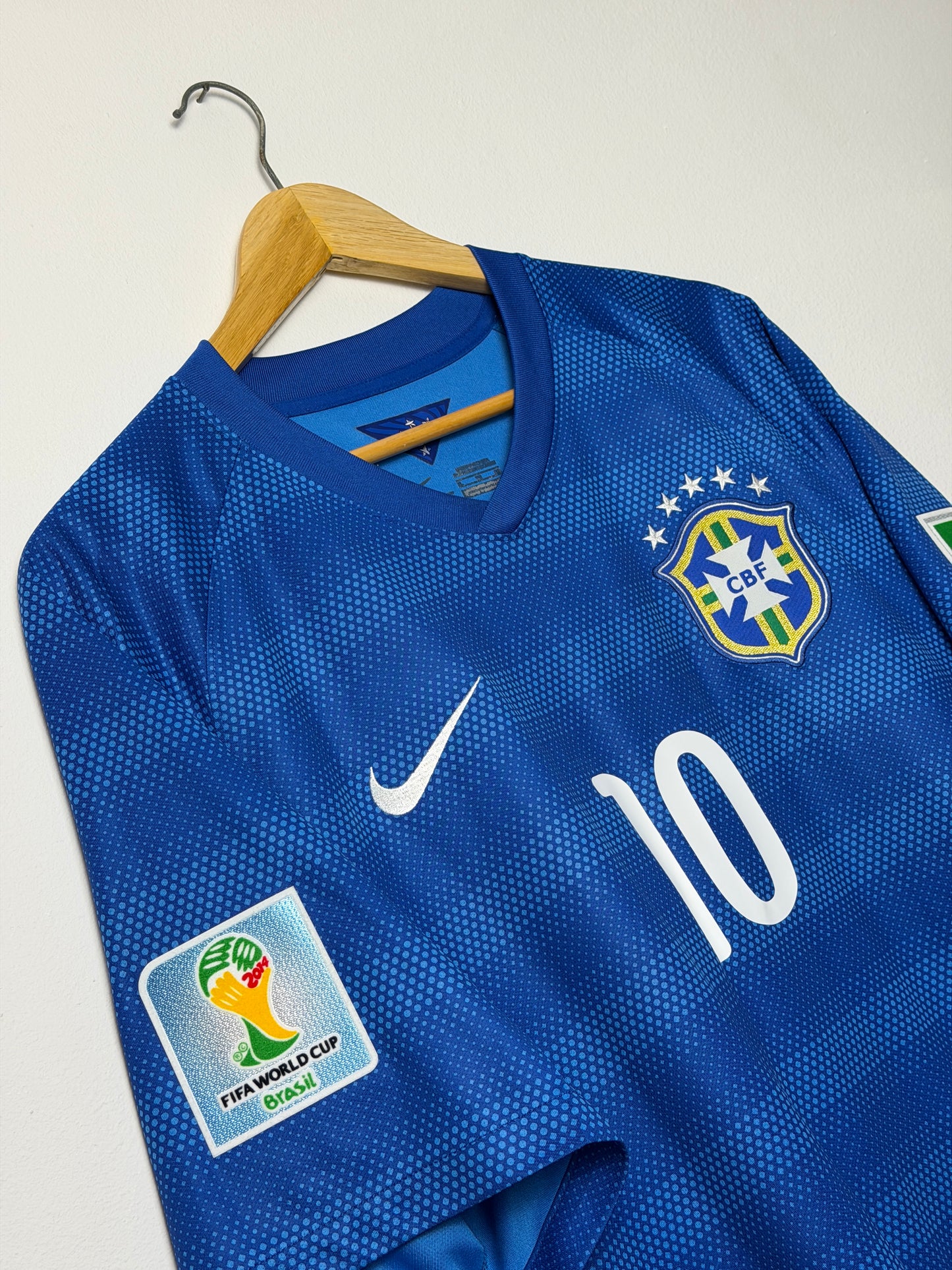 Neymar JR Brazil 2014 World Cup away football shirt (XL)
