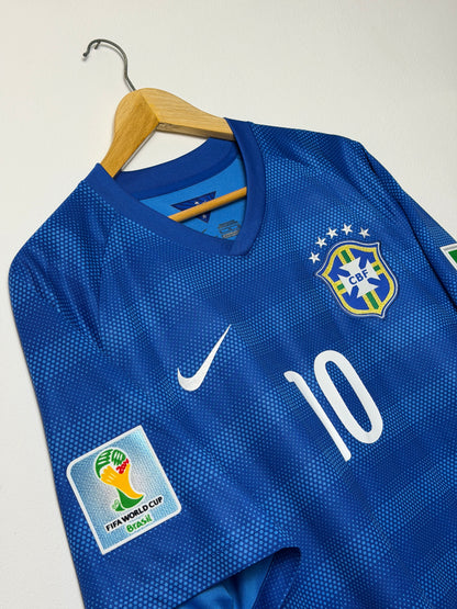Neymar JR Brazil 2014 World Cup away football shirt (XL)