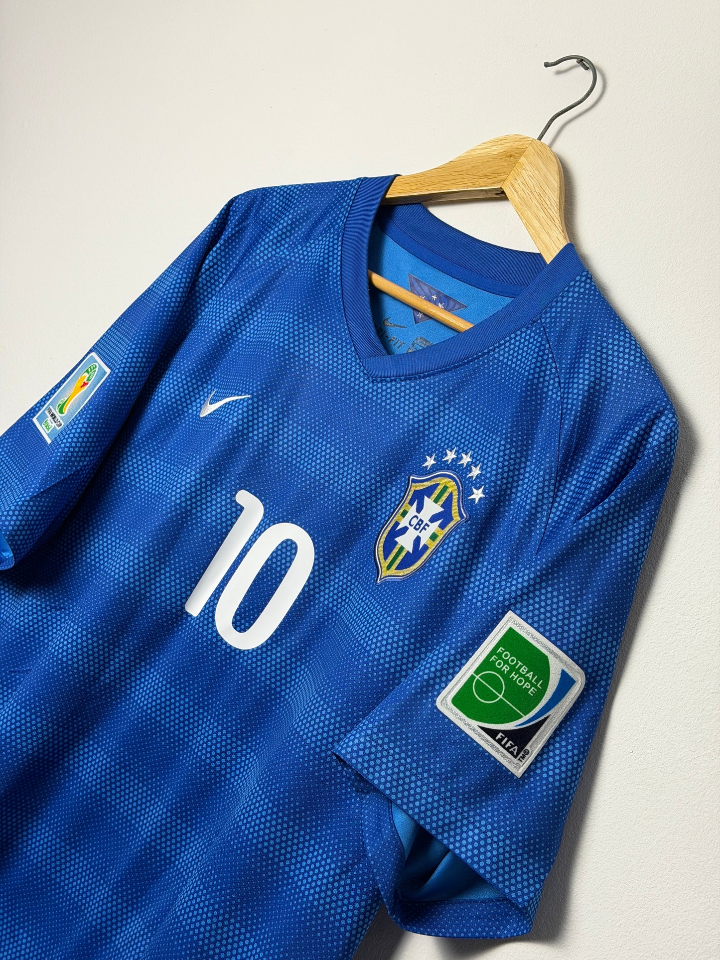 Neymar JR Brazil 2014 World Cup away football shirt (XL)