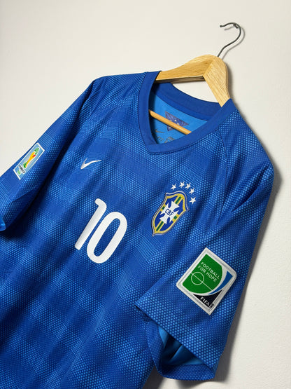Neymar JR Brazil 2014 World Cup away football shirt (XL)
