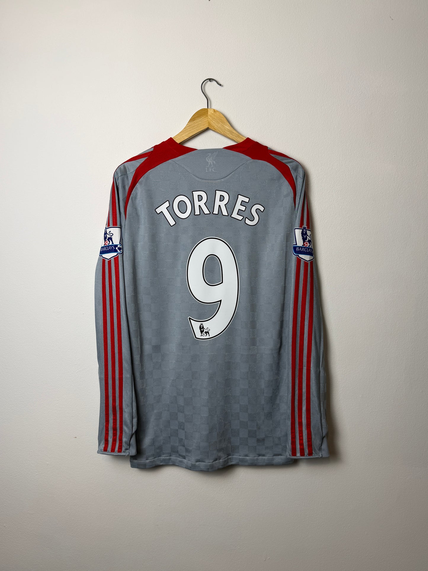 Fernando Torres Liverpool FC 2008-09 long sleeve away football shirt (M)