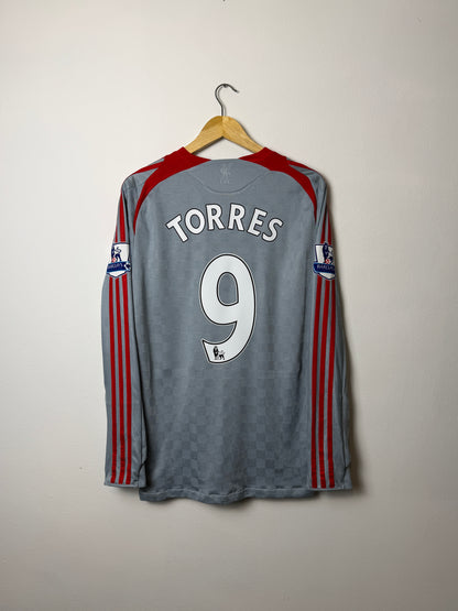 Fernando Torres Liverpool FC 2008-09 long sleeve away football shirt (M)