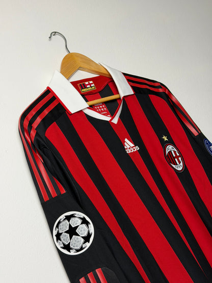 Ronaldinho AC Milan 2009-10 long sleeve home football shirt (XL)