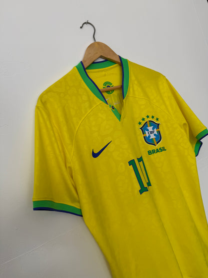 Neymar JR Brazil 2022 home football shirt (M)