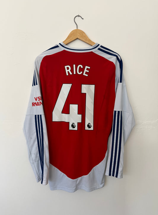 Declan Rice Arsenal FC 2024-25 long sleeve home football shirt (L)