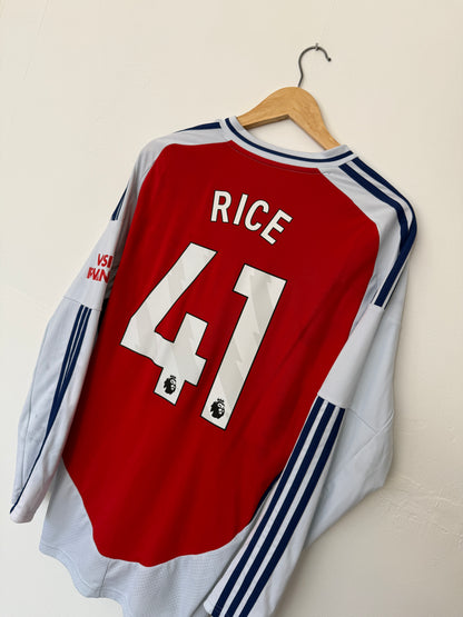 Declan Rice Arsenal FC 2024-25 long sleeve home football shirt (L)