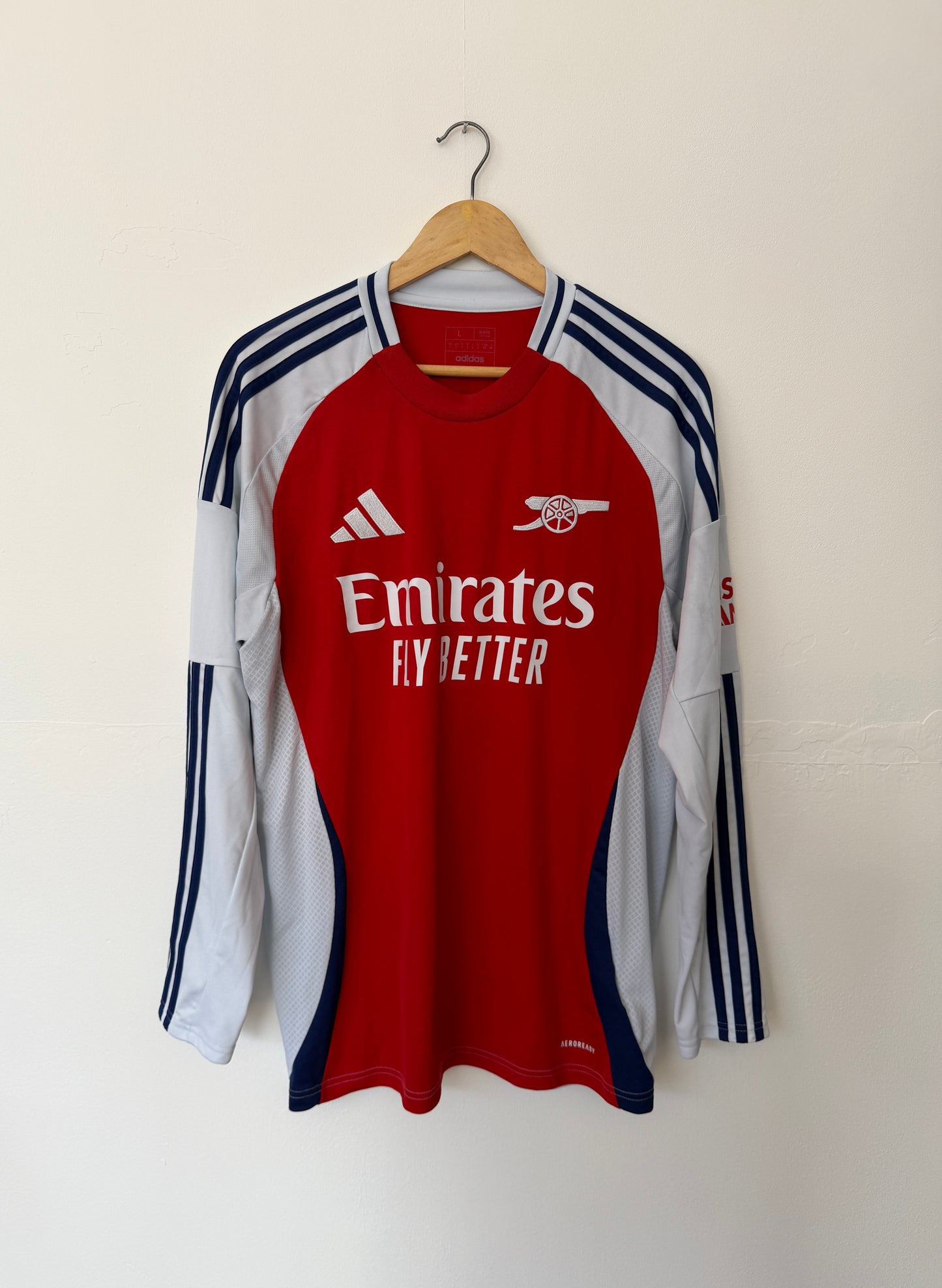 Declan Rice Arsenal FC 2024-25 long sleeve home football shirt (L)