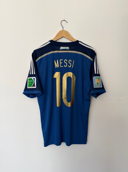 Lionel Messi Argentina 2014 away football shirt (L)