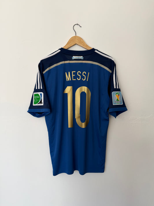 Lionel Messi Argentina 2014 away football shirt (L)