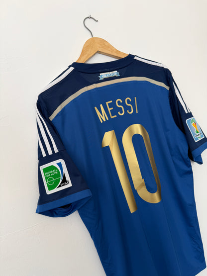 Lionel Messi Argentina 2014 away football shirt (L)