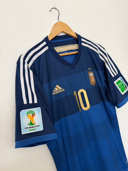 Lionel Messi Argentina 2014 away football shirt (L)