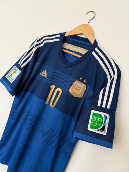 Lionel Messi Argentina 2014 away football shirt (L)