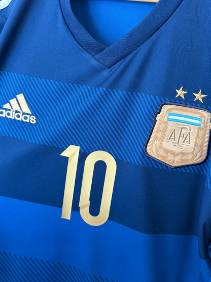 Lionel Messi Argentina 2014 away football shirt (L)