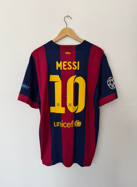 Lionel Messi FC Barcelona 2014-15 Champions league final edition home football shirt (XL)