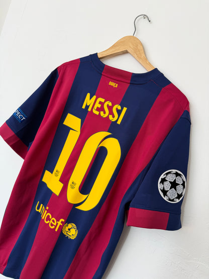 Lionel Messi FC Barcelona 2014-15 Champions league final edition home football shirt (XL)