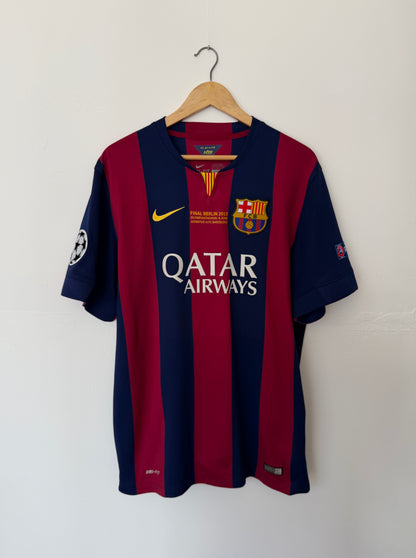 Lionel Messi FC Barcelona 2014-15 Champions league final edition home football shirt (XL)