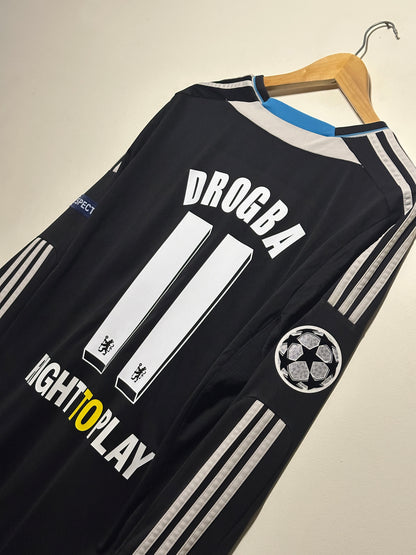 Didier Drogba Chelsea FC long sleeve 2011-12 away football shirt (L)