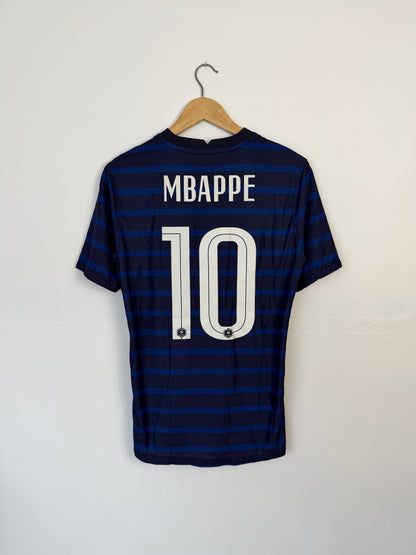 Kylian Mbappe France VAPORKNIT Euro 2020 home football shirt (M)