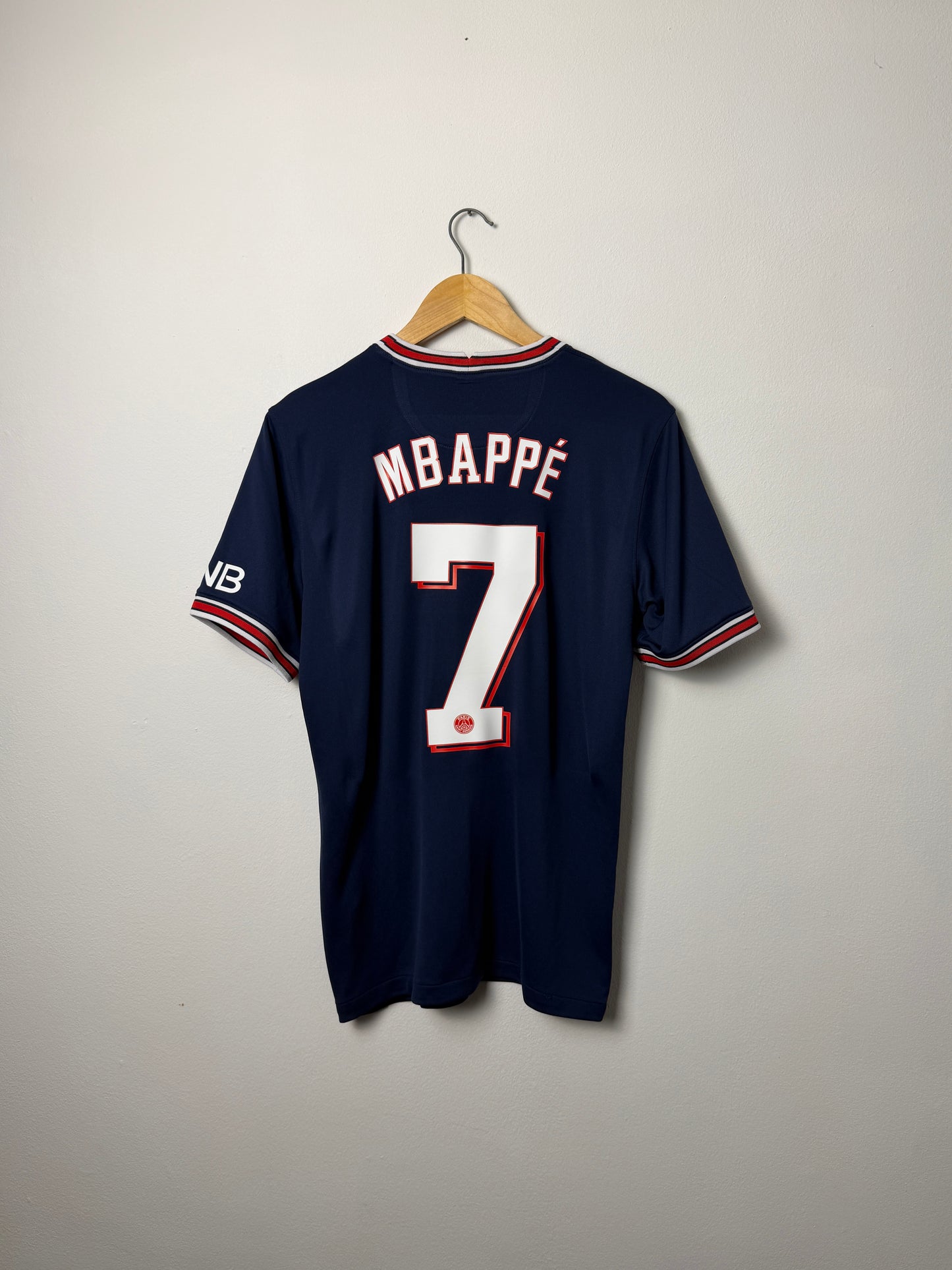 Kylian Mbappe PSG 2021-22 home football shirt (S)
