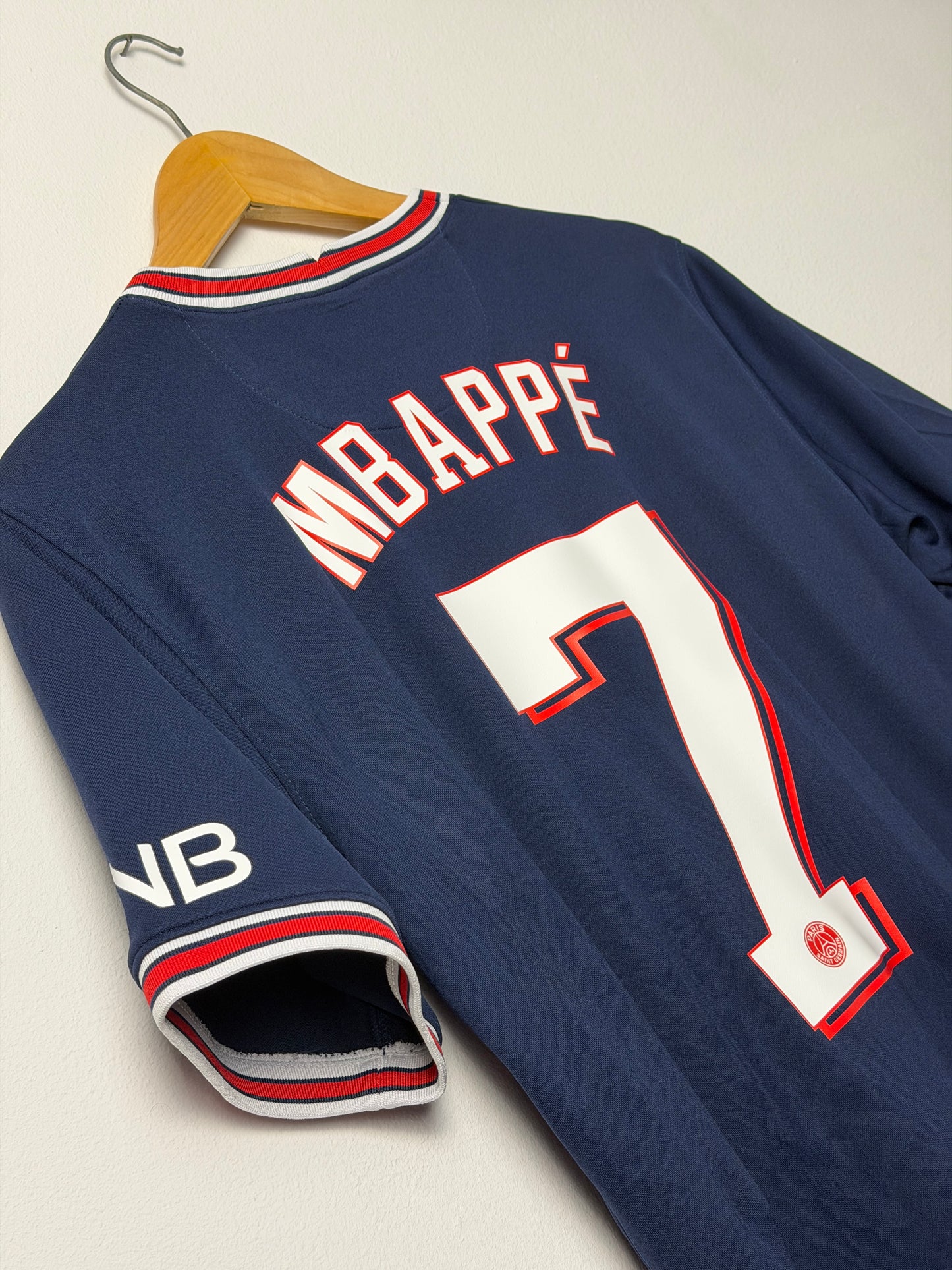 Kylian Mbappe PSG 2021-22 home football shirt (S)
