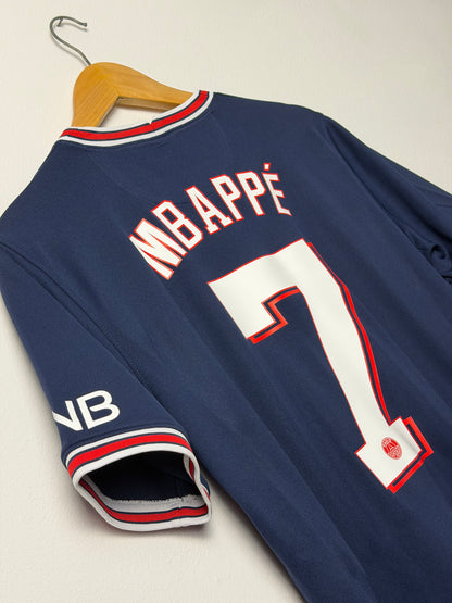Kylian Mbappe PSG 2021-22 home football shirt (S)