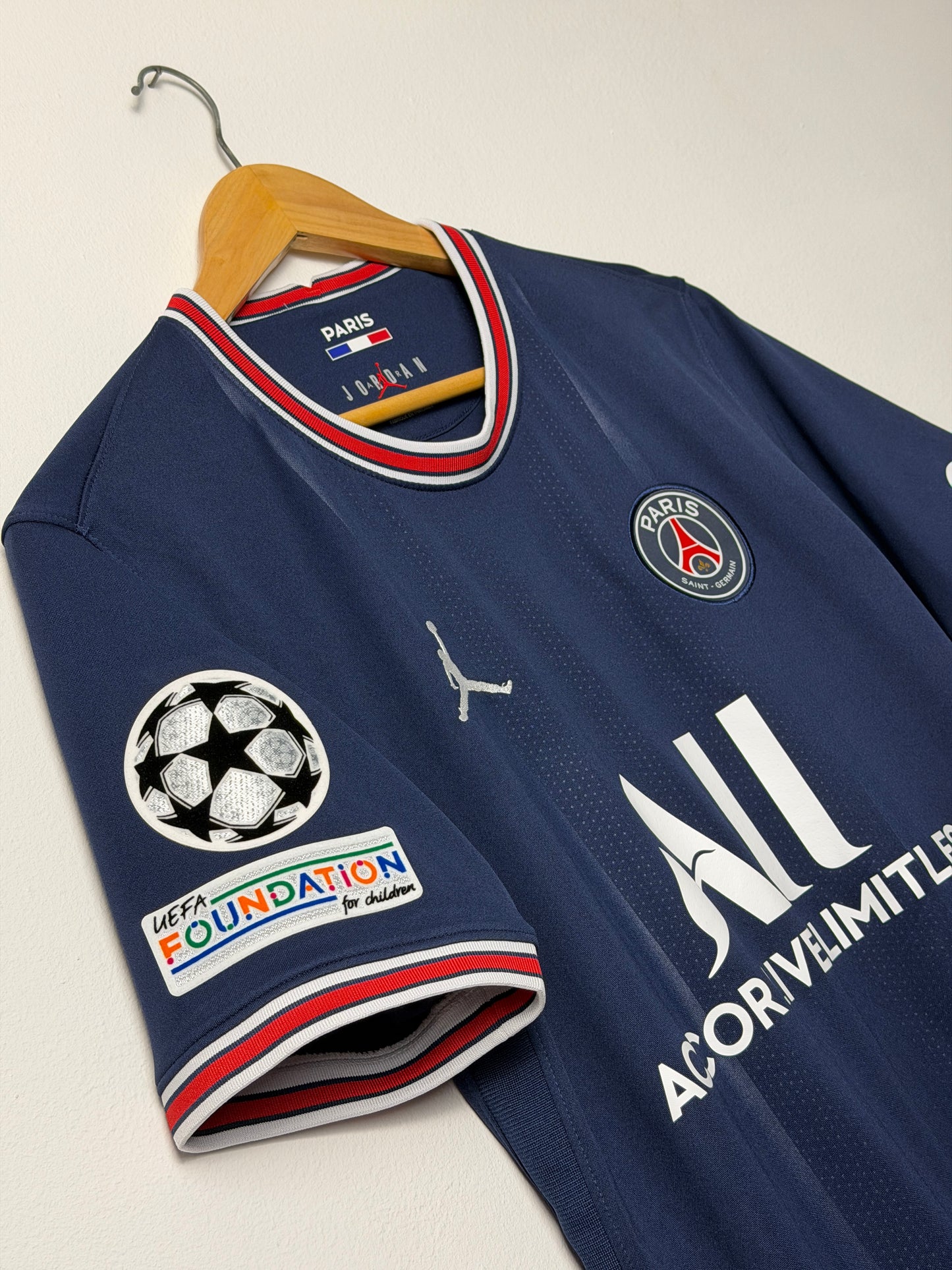 Kylian Mbappe PSG 2021-22 home football shirt (S)