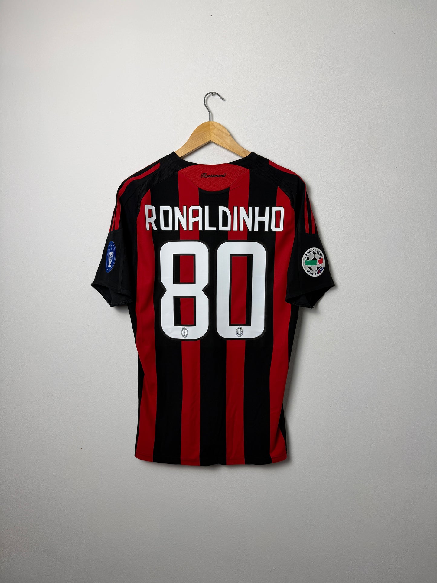 Ronaldinho AC Milan 2008-09 home football shirt (M)