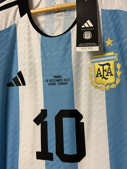 Lionel Messi Argentina 2022 home football shirt (L)