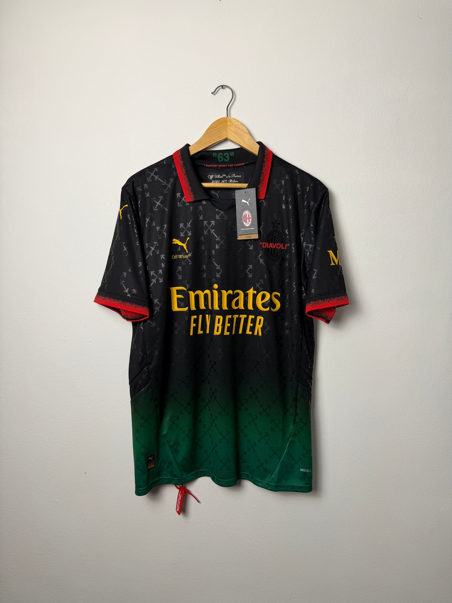 Rafa Leao AC Milan x Off White fourth football shirt (L)