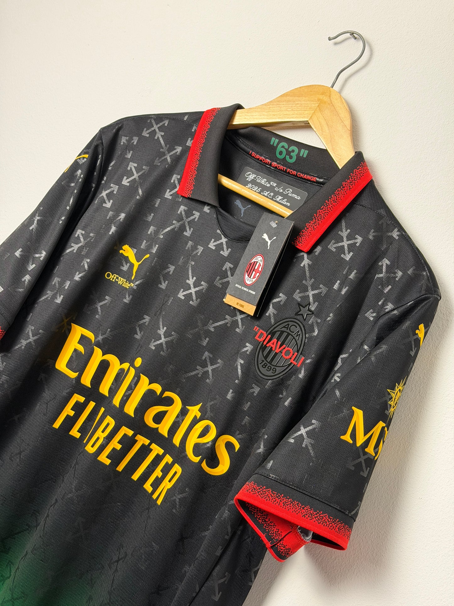 Rafa Leao AC Milan x Off White fourth football shirt (L)