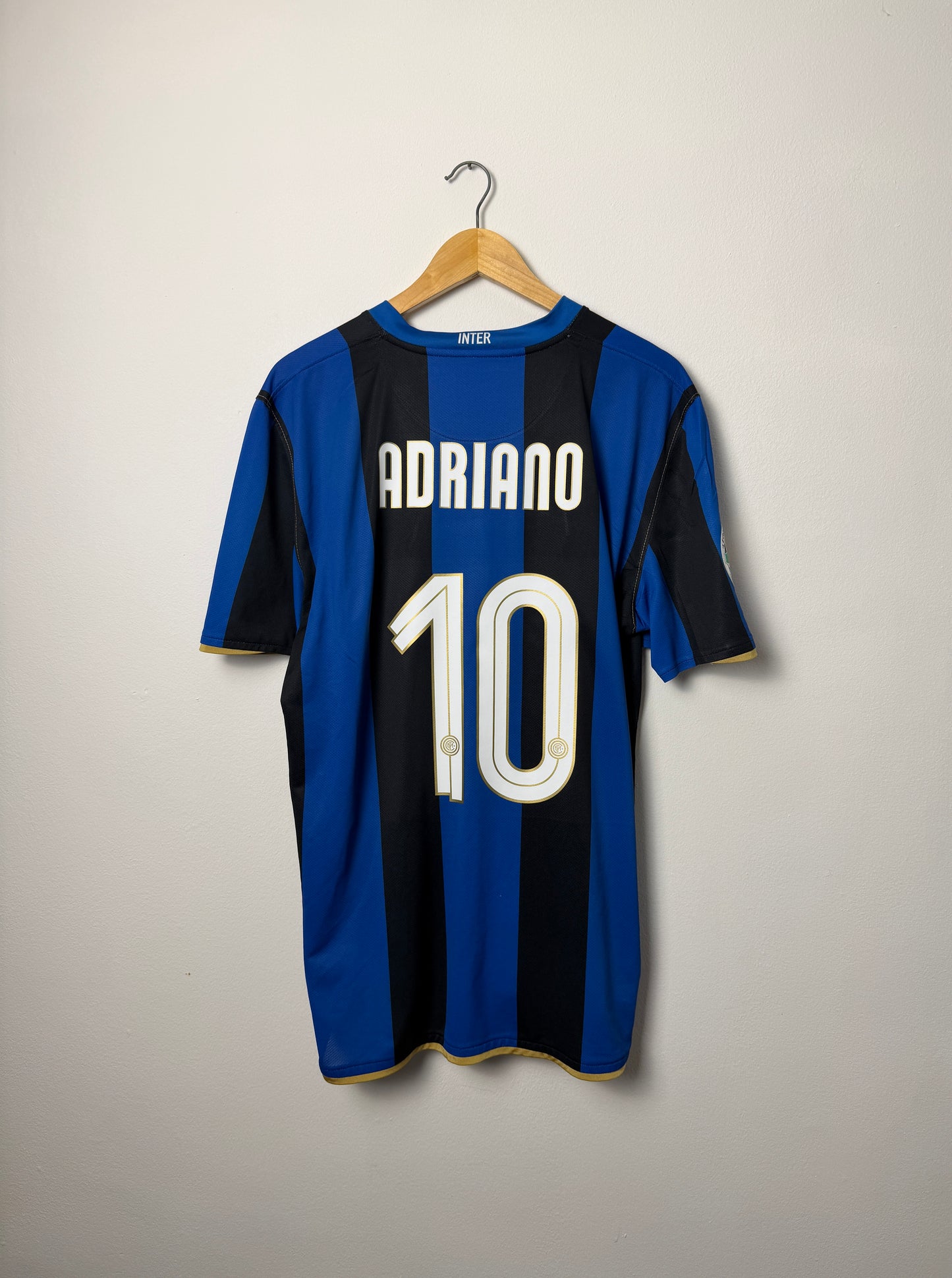 Adriano Inter Milan 2008-09 home football shirt (XL)