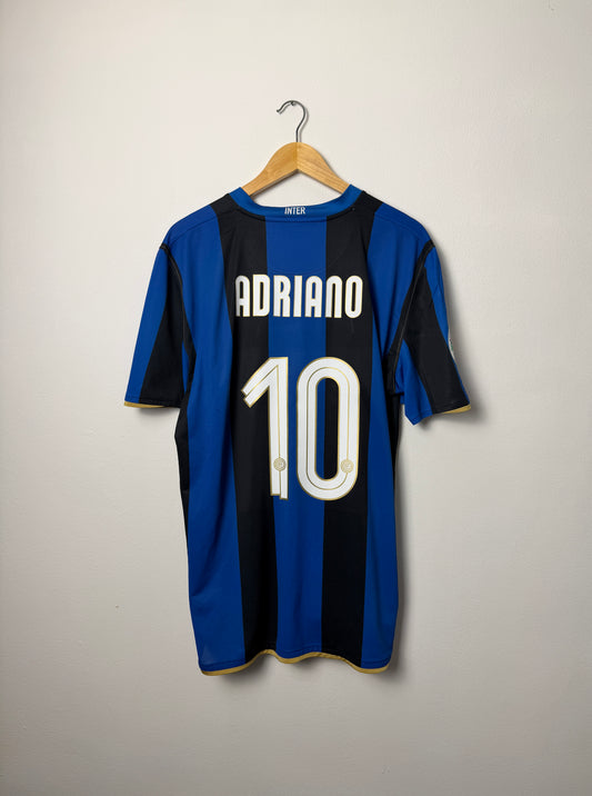 Adriano Inter Milan 2008-09 home football shirt (XL)