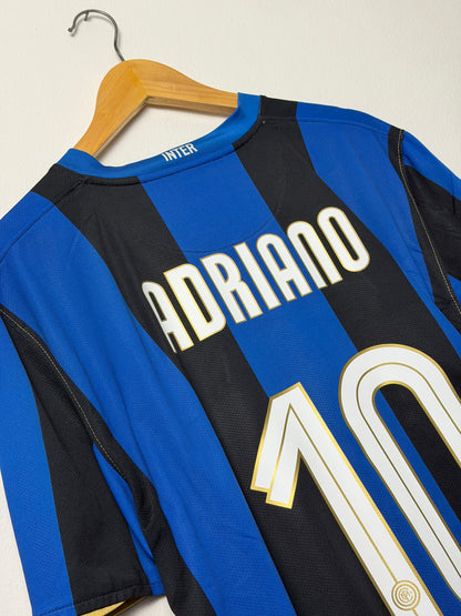 Adriano Inter Milan 2008-09 home football shirt (XL)