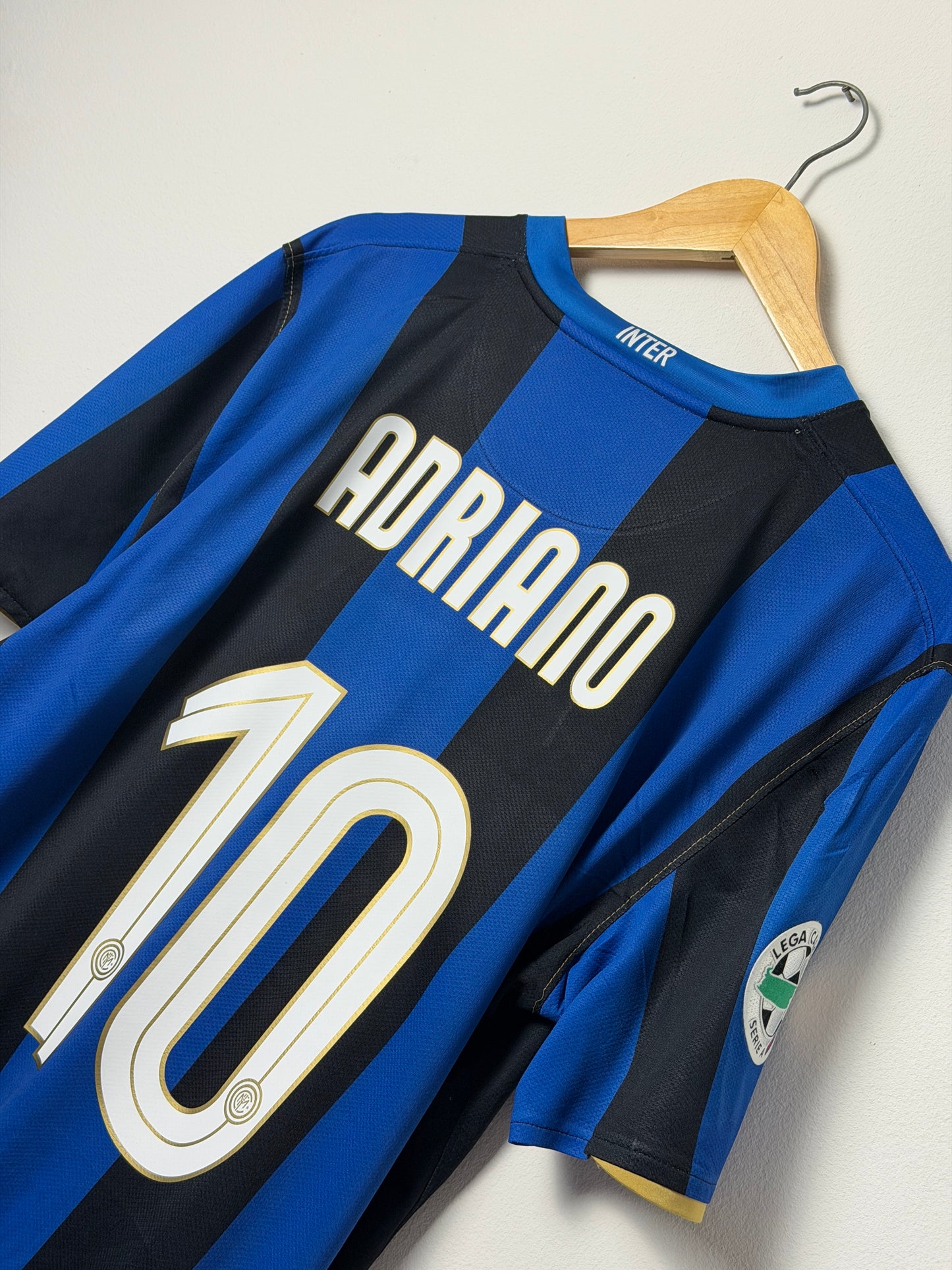 Adriano Inter Milan 2008-09 home football shirt (XL)