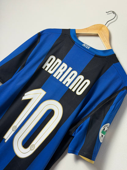 Adriano Inter Milan 2008-09 home football shirt (XL)
