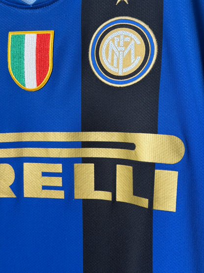 Adriano Inter Milan 2008-09 home football shirt (XL)