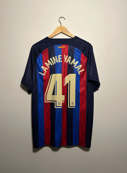 Lamine Yamal FC Barcelona Drake x OVO 2022-23 home football shirt (XL)