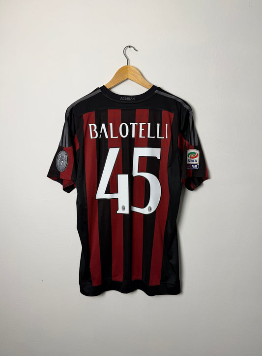 Mario Balotelli AC Milan 2015-16 home football shirt (M)