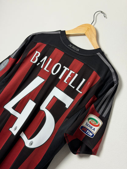 Mario Balotelli AC Milan 2015-16 home football shirt (M)