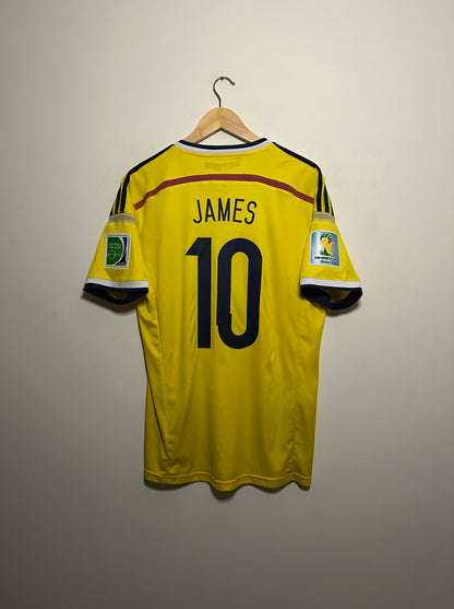 James Rodriguez Colombia 2014 World Cup home football shirt (M)