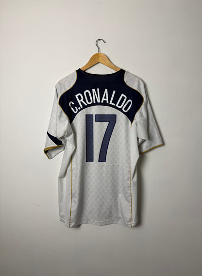 Cristiano Ronaldo Portugal 2004 away football shirt (XL)