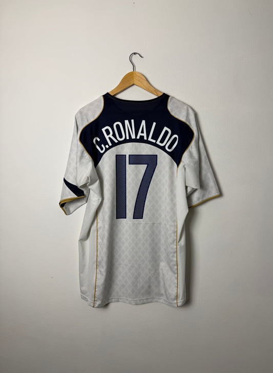 Cristiano Ronaldo Portugal 2004 away football shirt (XL)