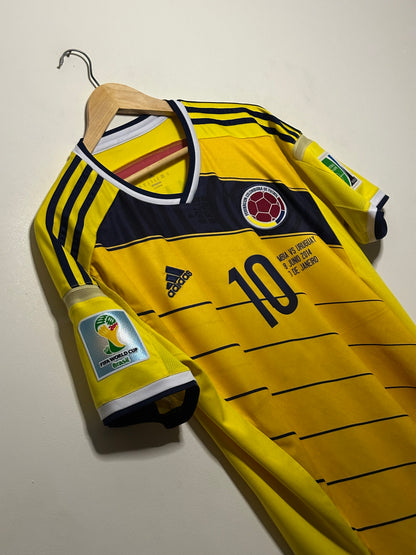 James Rodriguez Colombia 2014 World Cup home football shirt (M)