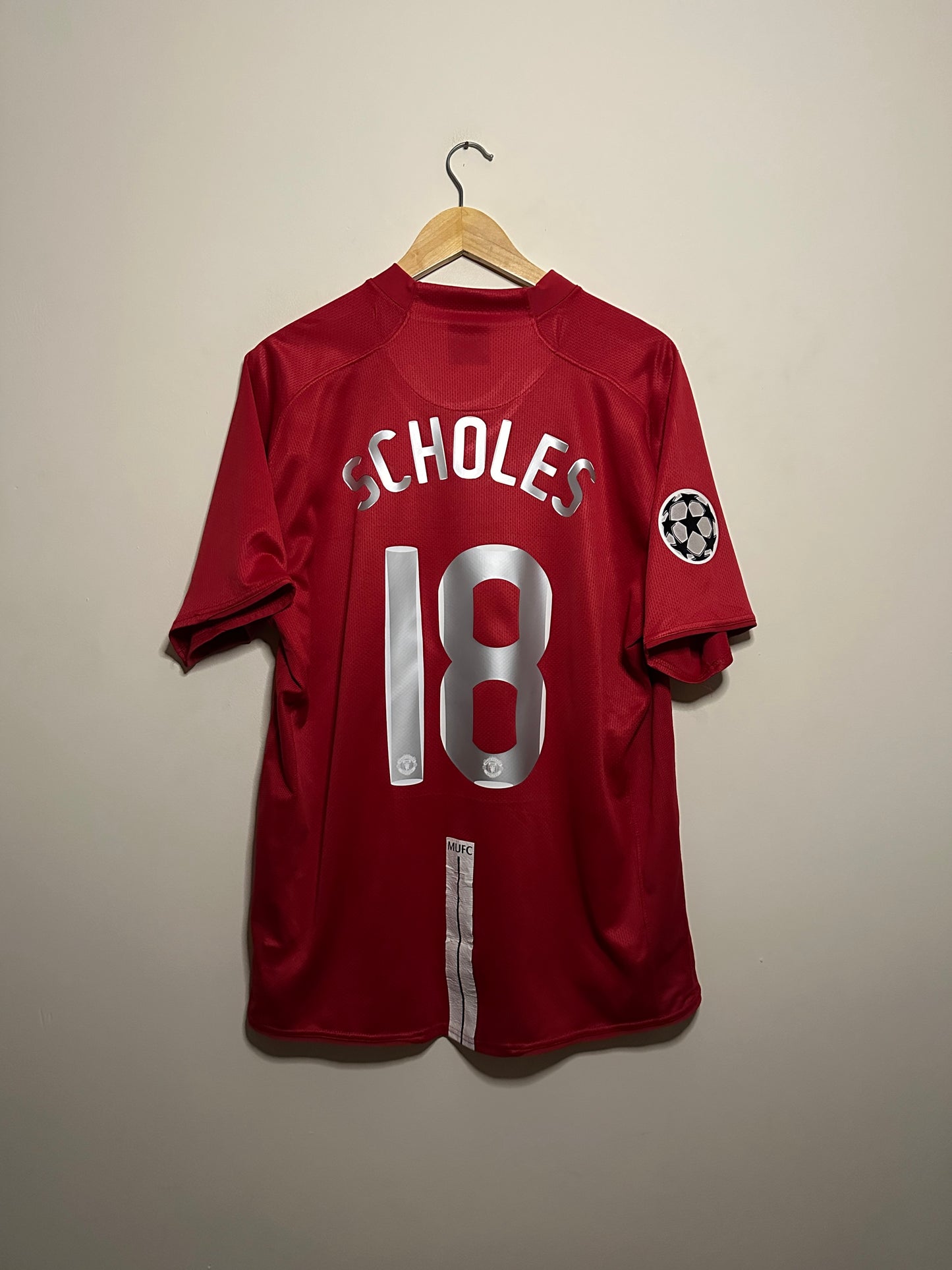 Paul Scholes Manchester United 2007-09 home football shirt (XL)