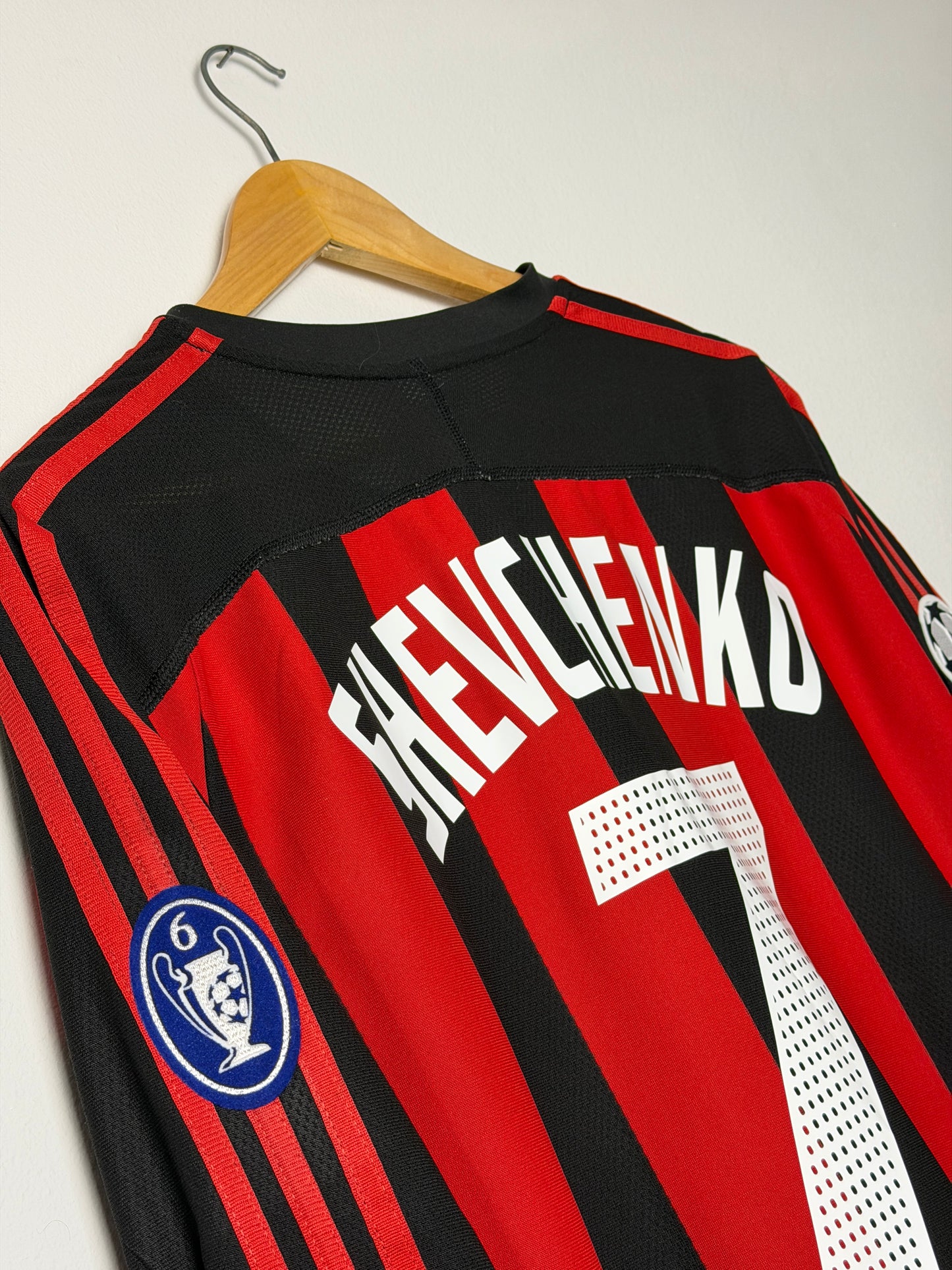 Andriy Schevchenko AC Milan 2003-04 long sleeve home football shirt (M)