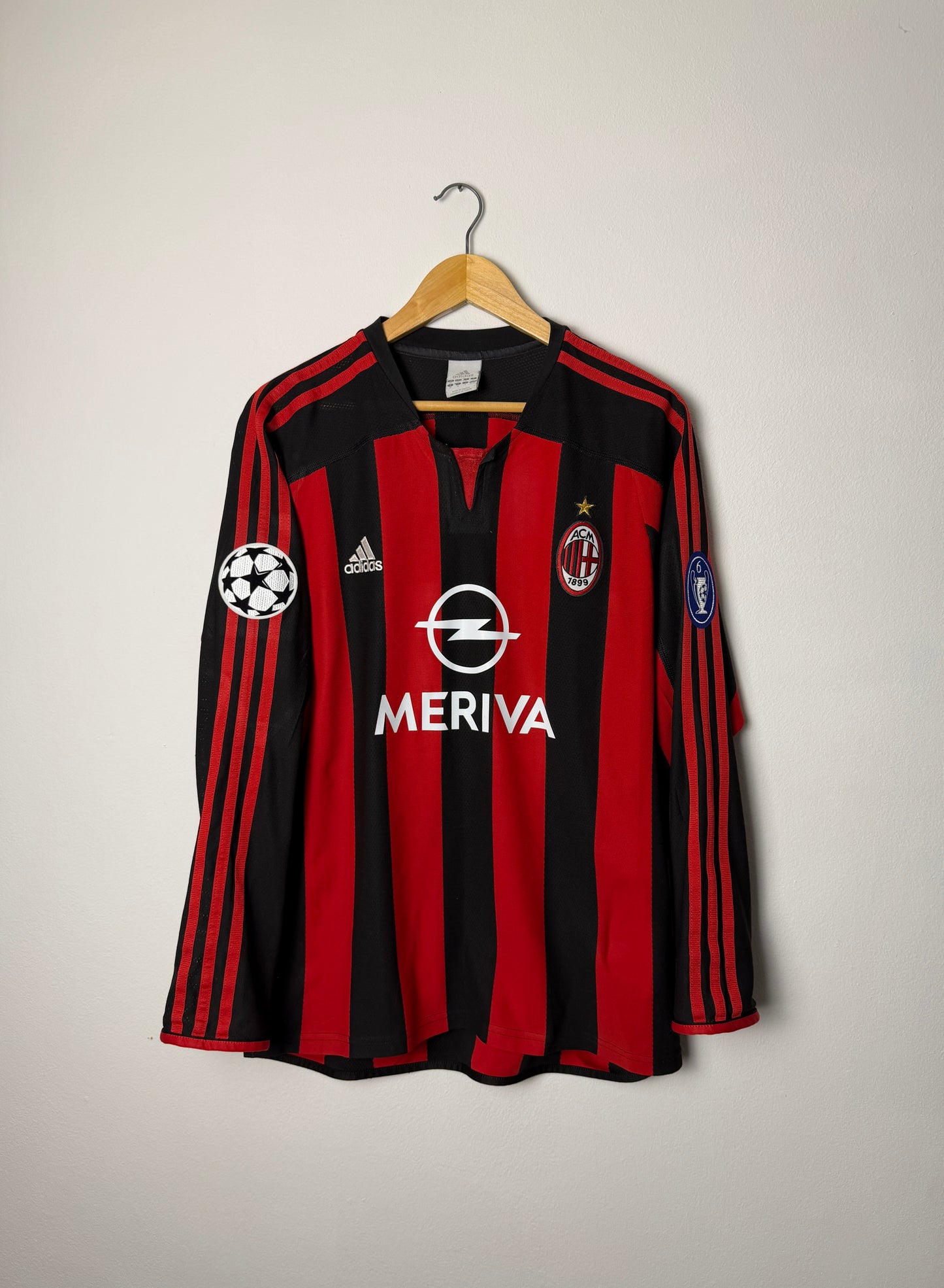 Andriy Schevchenko AC Milan 2003-04 long sleeve home football shirt (M)